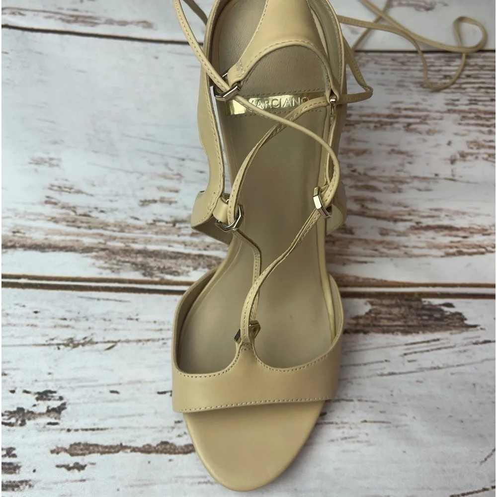 Elegant Beige Strappy Gladiator Heels Sexy Sandals